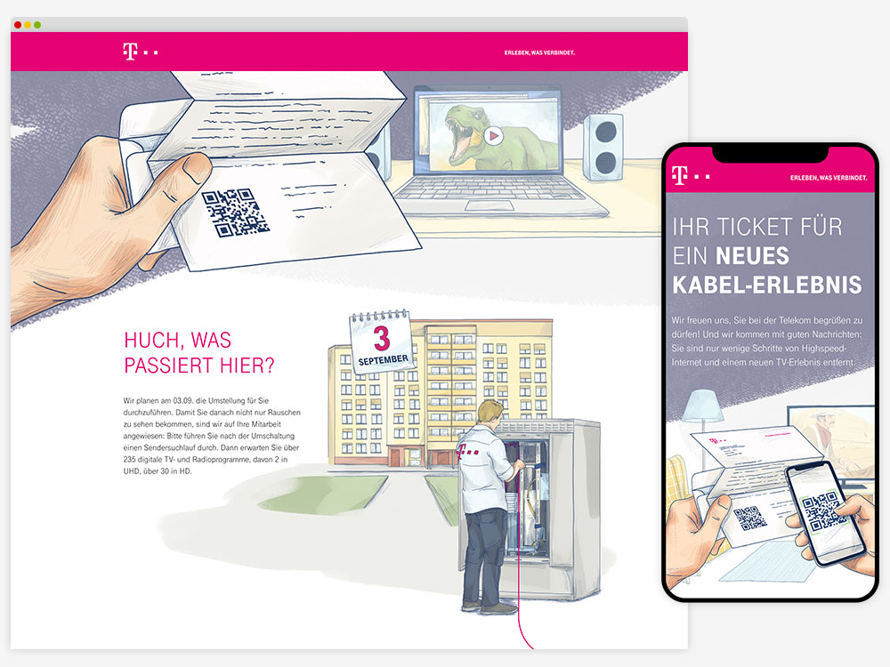 Telekom illustrated landingpage