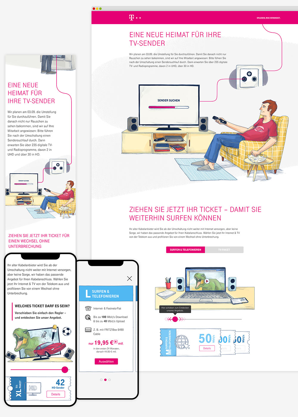 Telekom illustrated landingpage