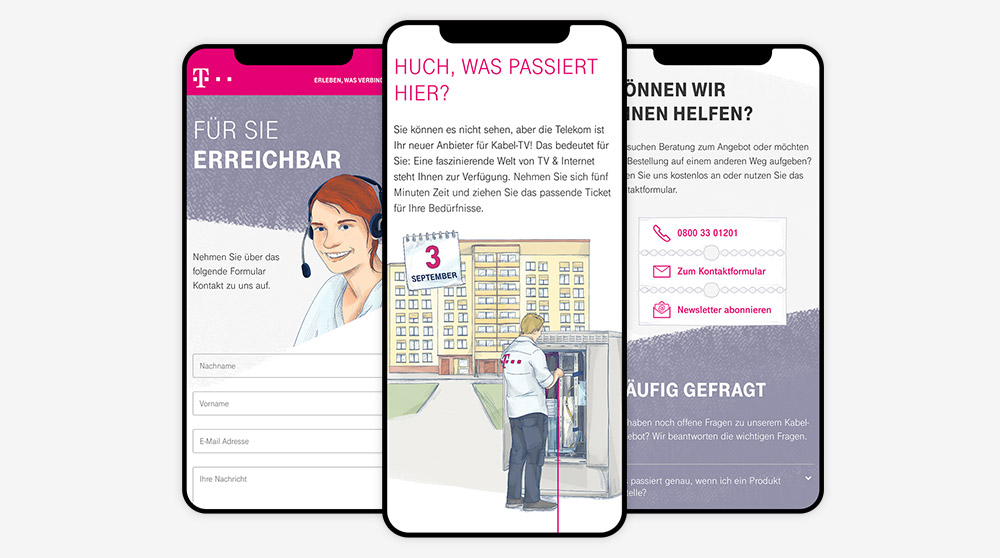 Telekom illustrated landingpage